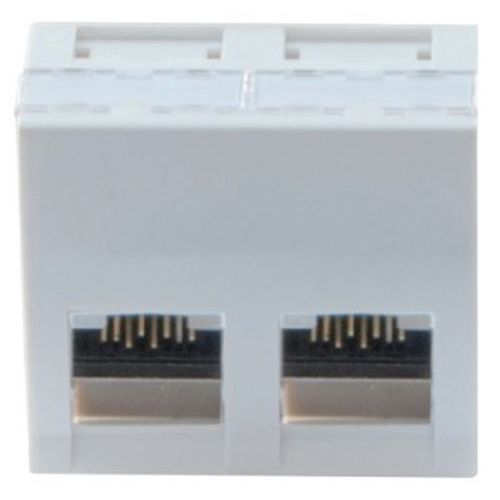 Wandplaat 45X45 30gr schuin 2 poorten RJ-45 CAT6A STP