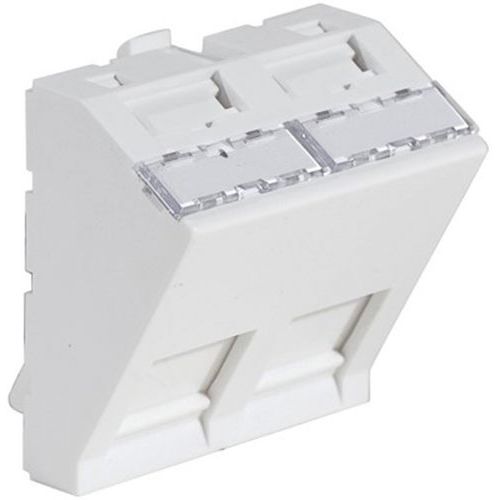 Afdekplaat 45x45 hellingshoek 30° - 2 RJ-45-poorten Afdekplaat 45x45 hellingshoek 30° - 2 RJ-45-poorten