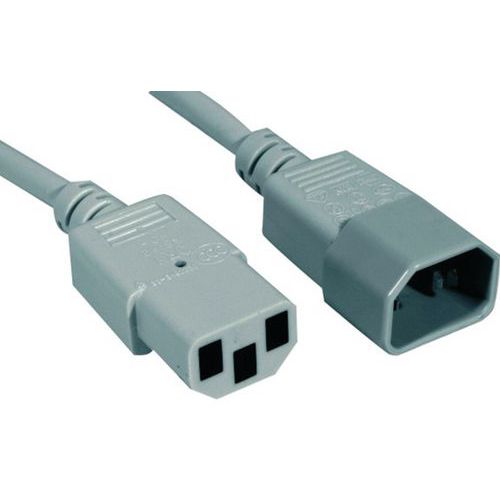 Rallonge d'alimentation C14 / C13 grise - 1,8 m Rallonge d'alimentation C14 / C13 grise - 1,8 m