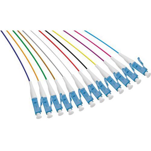 Pigtail 12 kleuren OS2 LC/UPC LSOH 2 m Pigtail 12 kleuren OS2 LC/UPC LSOH 2 m