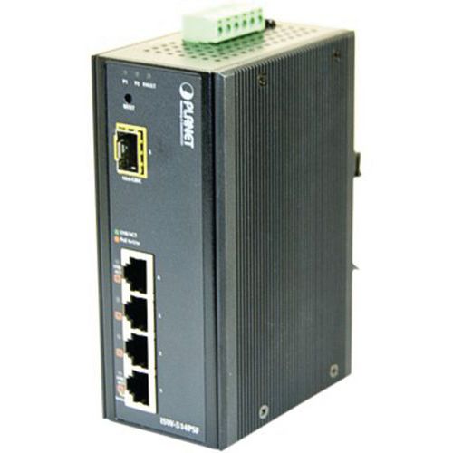 Planet ISW-514PSF smart IND SW 4 POE poorten + 1 SFP 100FX Planet ISW-514PSF smart IND SW 4 POE poorten + 1 SFP 100FX