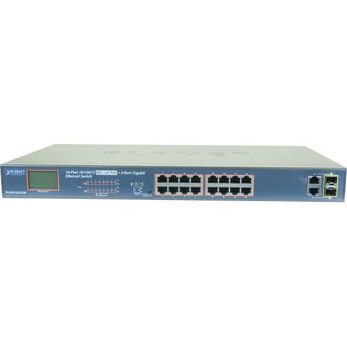 Planet FGSW-1822VHP SW 16P PoE+ 300W+ LCD-scherm +2G +2SFP Planet FGSW-1822VHP SW 16P PoE+ 300W+ LCD-scherm +2G +2SFP