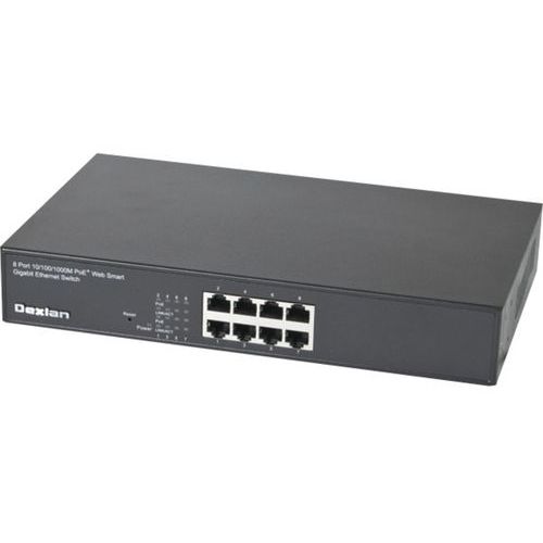 Netwerkswitch dexlan 8 poorten gigabit PoE+ 130W Netwerkswitch dexlan 8 poorten gigabit PoE+ 130W