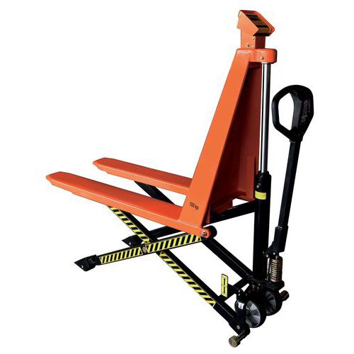 Hoogheffende handpalletwagen met weegsysteem - Hefvermogen 1000 kg Hoogheffende handpalletwagen met weegsysteem - Hefvermogen 1000 kg