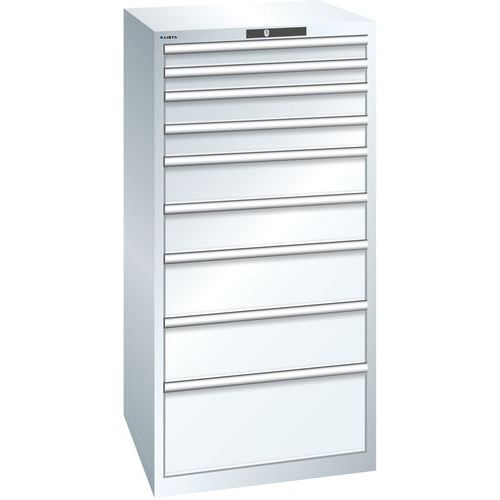 Ladekast 36x36E (bxdxh) 717x725x1450 mm, Max. belasting: 75 kg, Totale hoogte: 1450 mm, Aantal laden: 9