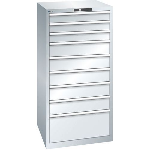Ladekast 36x36E (bxdxh) 717x725x1450 mm, Max. belasting: 75 kg, Totale hoogte: 1450 mm, Aantal laden: 9