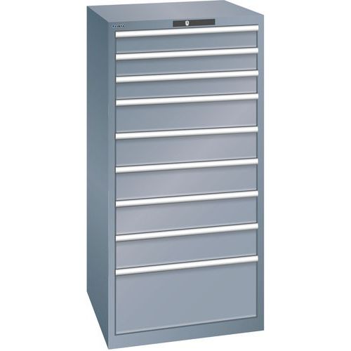 Ladekast 36x36E (bxdxh) 717x725x1450 mm, Max. belasting: 75 kg, Totale hoogte: 1450 mm, Aantal laden: 9