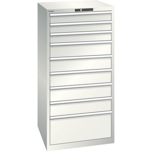 Ladekast 36x36E (bxdxh) 717x725x1450 mm, Max. belasting: 200 kg, Totale hoogte: 1450 mm, Aantal laden: 9