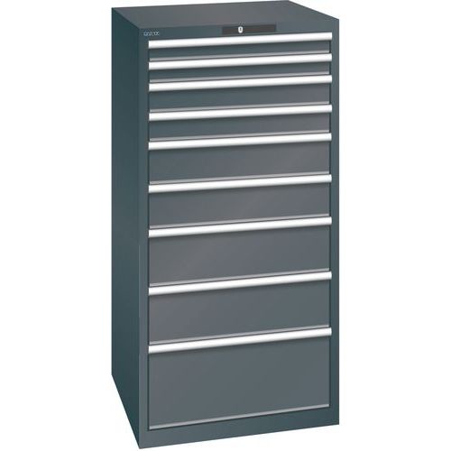 Ladekast 36x36E (bxdxh) 717x725x1450 mm, Max. belasting: 200 kg, Totale hoogte: 1450 mm, Aantal laden: 9