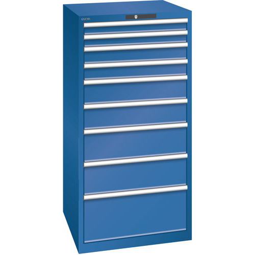 Ladekast 36x36E (bxdxh) 717x725x1450 mm, Max. belasting: 200 kg, Totale hoogte: 1450 mm, Aantal laden: 9