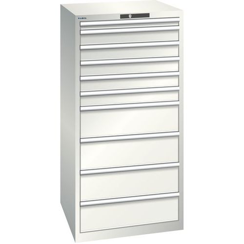 Ladekast 36x36E (bxdxh) 717x725x1450 mm, Max. belasting: 200 kg, Totale hoogte: 1450 mm, Aantal laden: 10