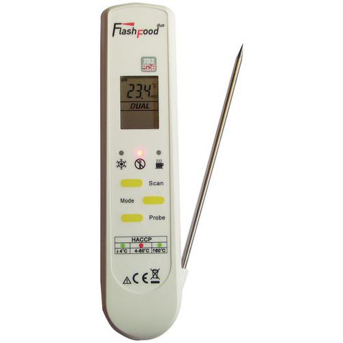 Infrarood thermometer voor levensmiddelen met sonde FLASHFOOD Solo FLASHFOOD - Duo Infrarood thermometer voor levensmiddelen met sonde FLASHFOOD Solo FLASHFOOD - Duo