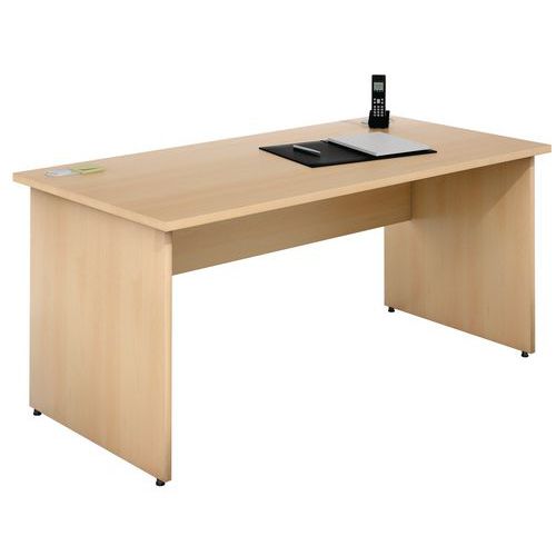 Bureau Droit Pietement Panneau Hetre Manutan