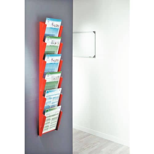 Lot de 3 supports muraux en acrylique pour magazines et brochures - Support  mural pour menus, publicités et dépliants