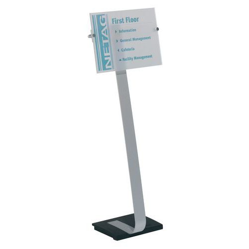 Informatiehouder op voet van Crystal Sign Stand® Informatiehouder op voet van Crystal Sign Stand®