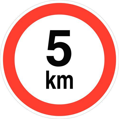Pictogramme de limitation de la vitesse à 5 km/h - Polyester Pictogramme de limitation de la vitesse à 5 km/h - Polyester