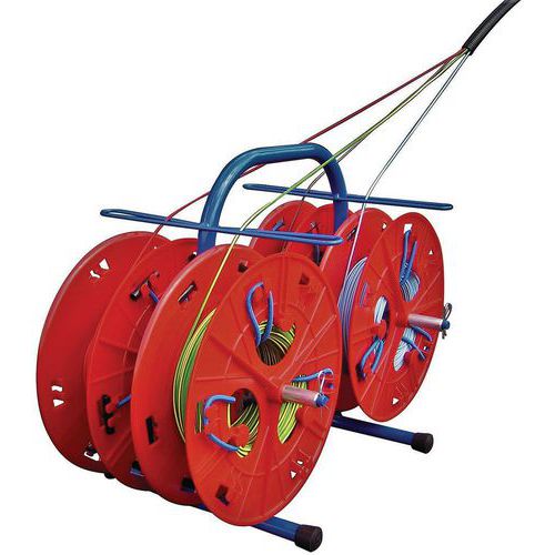 Draagbaar haspel voor 4 snoerrollen QUAD Draagbaar haspel voor 4 snoerrollen QUAD