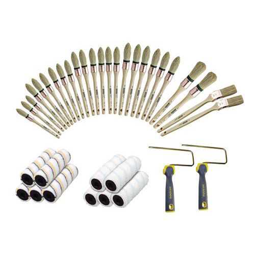 Set professionele verfrollers en -kwasten Set professionele verfrollers en -kwasten
