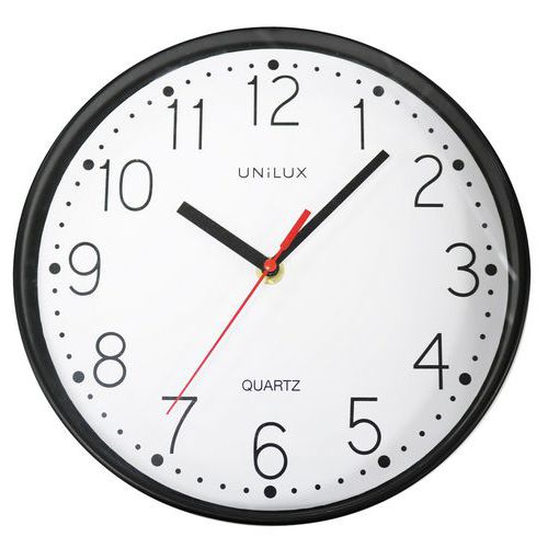Wandklok quartz NESSY zwart - UNILUX Wandklok quartz NESSY zwart - UNILUX