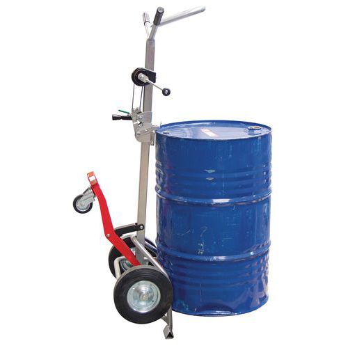 Stalen steekwagen voor vaten 350 kg - Rubberen wiel Stalen steekwagen voor vaten 350 kg - Rubberen wiel