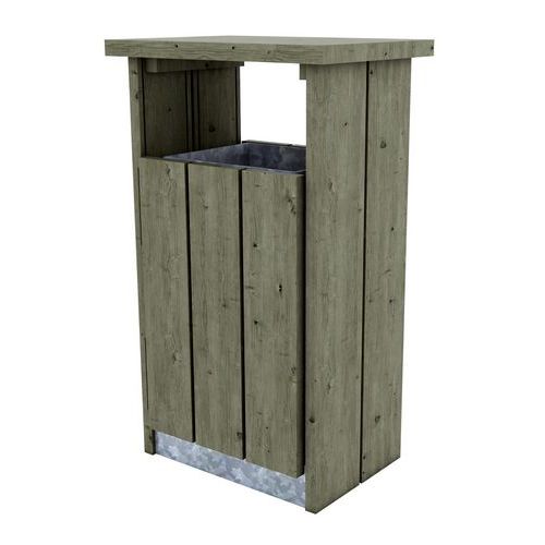 Poubelle d'extérieur en Pin traité - 120 L - Avec porte Poubelle d'extérieur en Pin traité - 120 L - Avec porte