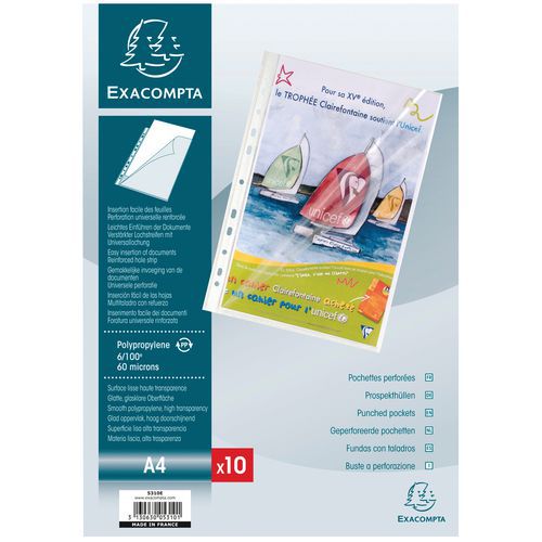 Showtas geperforeerd zijdelingse opening glad pp 6/100ste A4 Showtas geperforeerd zijdelingse opening glad pp 6/100ste A4