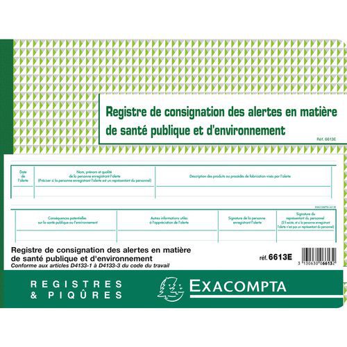 Register alarm volksgezondheid en milieu 24x32cm Exacompta Register alarm volksgezondheid en milieu 24x32cm Exacompta
