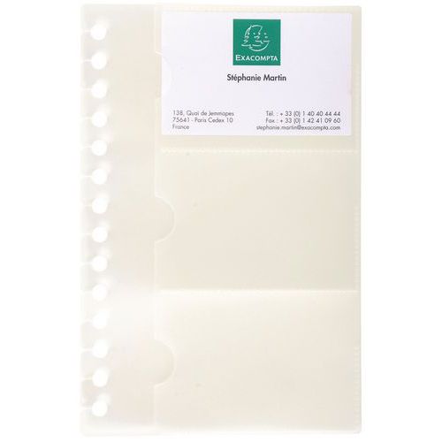 Recharge 10 pochettes pour porte cartes de visite 19x12,5cm Recharge 10 pochettes pour porte cartes de visite 19x12,5cm