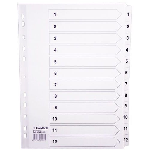 Exacompta Tabblad 25 St Bedrukt 160g Geplastificeerd Tabs 1 Tot 12 A4