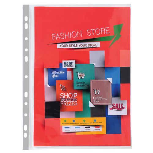 Sachet 10 pochettes perforées premium PP 140micron a4+ Sachet 10 pochettes perforées premium PP 140micron a4+
