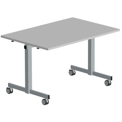Mobiele tafel met inklapbaar, rechthoekig blad - Lichtgrijs Mobiele tafel met inklapbaar, rechthoekig blad - Lichtgrijs