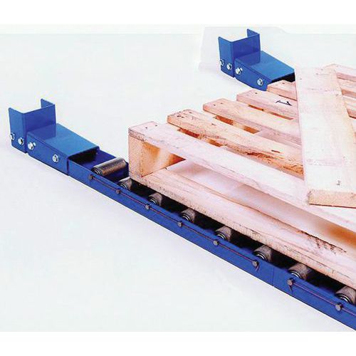 Rail met stalen rollen - Lengte 1000 mm Rail met stalen rollen - Lengte 1000 mm