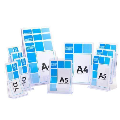 Brochurehouder - Extra diep - voor A4-, A5- of DL-pamfletten Brochurehouder - Extra diep - voor A4-, A5- of DL-pamfletten