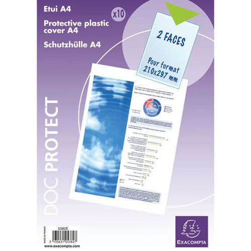 Beschermhoes 10 st. enkel pvc 20/100ste A4 Exacompta Beschermhoes 10 st. enkel pvc 20/100ste A4 Exacompta