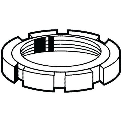 Moer rond met gleuven Staal Rechts Blank_11572 Moer rond met gleuven Staal Rechts Blank_11572