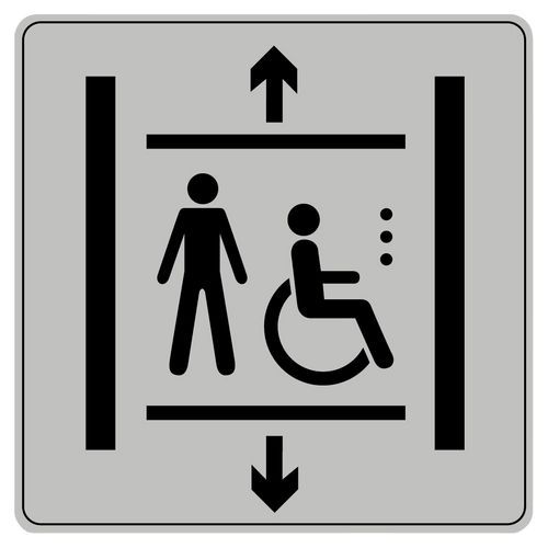 Pictogram van polystyreen ISO 7001 - Lift voor invaliden Pictogram van polystyreen ISO 7001 - Lift voor invaliden