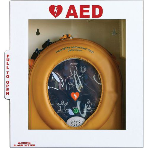 Witte stalen AED-kast met alarm - HeartSine Witte stalen AED-kast met alarm - HeartSine