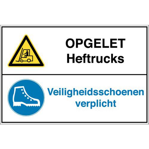 Panneau de danger combiné - Véhicules de manutention - Rigide Panneau de danger combiné - Véhicules de manutention - Rigide