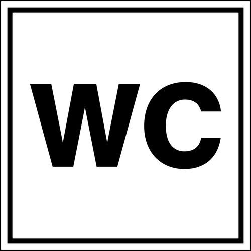 Pictogramme de signalisation noir et blanc - adhésif - WC Pictogramme de signalisation noir et blanc - adhésif - WC