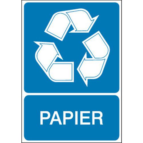 Panneau de signalisation pour tri sélectif - Papier Panneau de signalisation pour tri sélectif - Papier