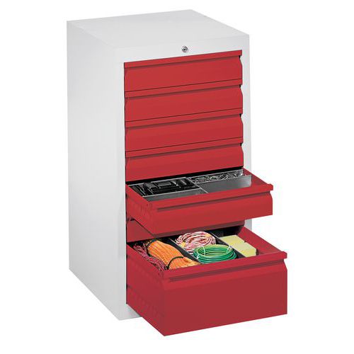 Armoire à tiroirs JET - 4 tiroirs identiques de 11 compartimentsIntitulé TITLE
