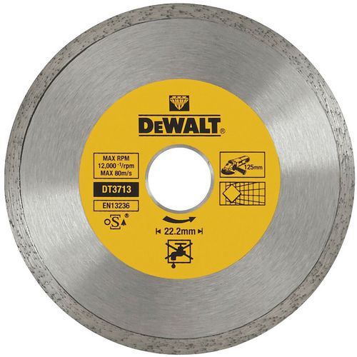 Disque a jante continue Ø125x22,2mm pour beton brique pierre - Dewalt Disque a jante continue Ø125x22,2mm pour beton brique pierre - Dewalt
