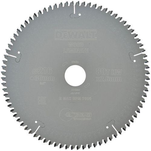 Lame scie circulaire stationnaire Extreme Workshop Ø216x30mm - Dewalt Lame scie circulaire stationnaire Extreme Workshop Ø216x30mm - Dewalt