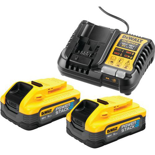 Powerstack XR 18V 5Ah Accu + lader - Set 2 - Dewalt Powerstack XR 18V 5Ah Accu + lader - Set 2 - Dewalt