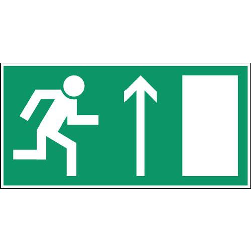 Noodevacuatiebord - Nooduitgang rechtsboven - Zelfklevend Noodevacuatiebord - Nooduitgang rechtsboven - Zelfklevend