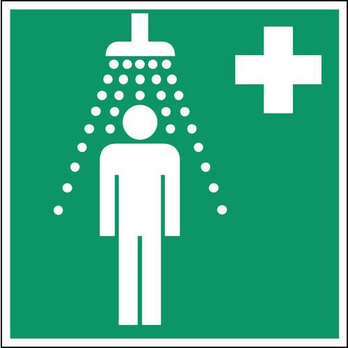 Panneau d'évacuation-secours - Douche de sécurité - Rigide