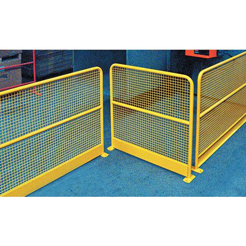 Barrière de protection grillagée avec plinthe - Jaune RAL 1023 Barrière de protection grillagée avec plinthe - Jaune RAL 1023