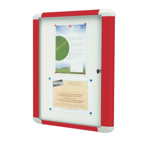 Binnenvitrine Couleur - Aluminium achterwand - Deur van veiligheidsglas Binnenvitrine Couleur - Aluminium achterwand - Deur van veiligheidsglas