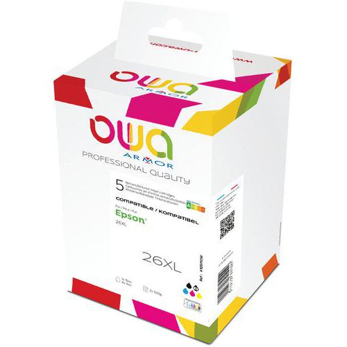 Inktcartridge refurbished Epson 26XL - 5 kleuren - Owa Inktcartridge refurbished Epson 26XL - 5 kleuren - Owa