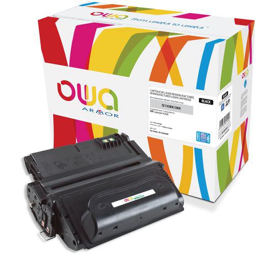 Toner refurbished HP Q1338A - Zwart - Owa Toner refurbished HP Q1338A - Zwart - Owa